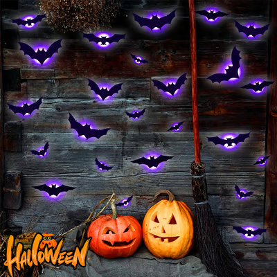 Lighted Halloween Bat Wall Decor