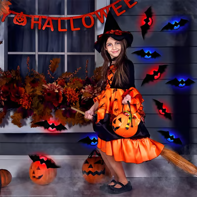 Lighted Halloween Bat Wall Decor
