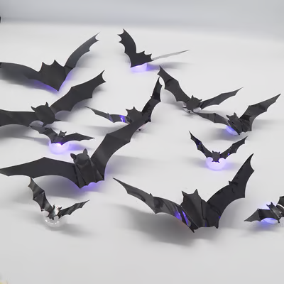 Lighted Halloween Bat Wall Decor