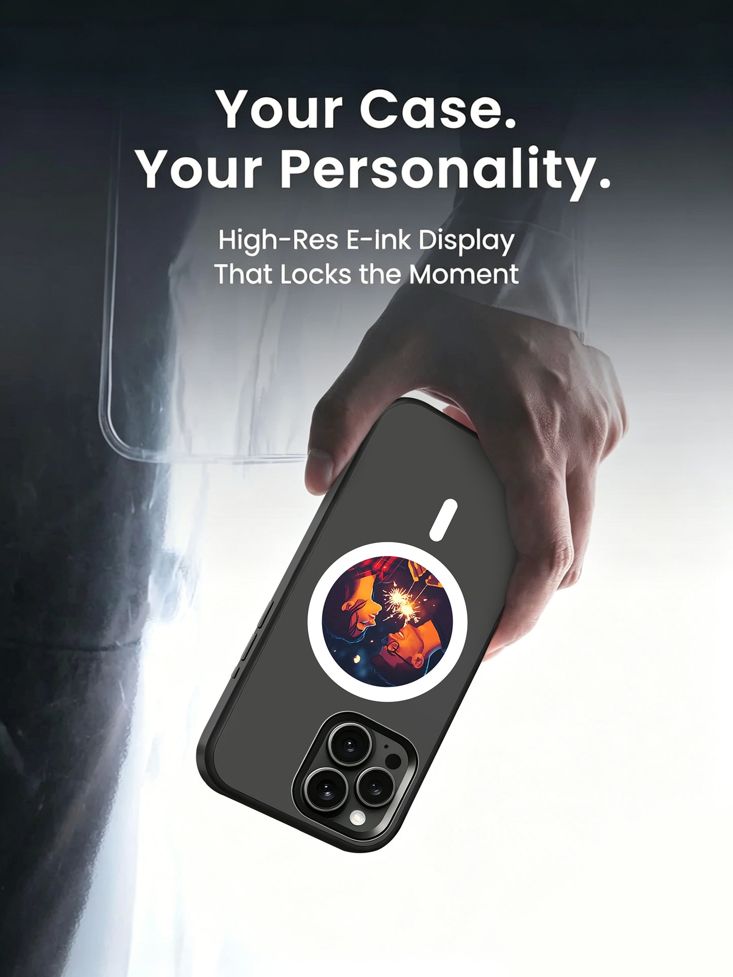 Personalized E-ink Phone Case (Round)
