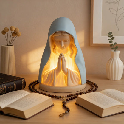 Handmade Resin Virgin Mary Prayer Night Light