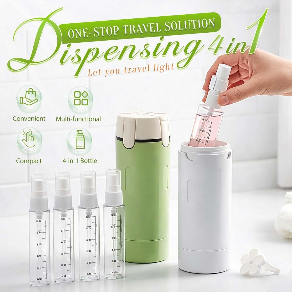 4-in-1 Refillable Travel Dispenser Bottles