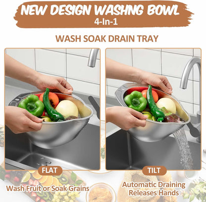3 in 1 Multi-Functional Rice Washer Strainer Bowl