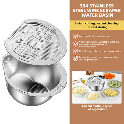 3 in 1 Multi-Functional Rice Washer Strainer Bowl