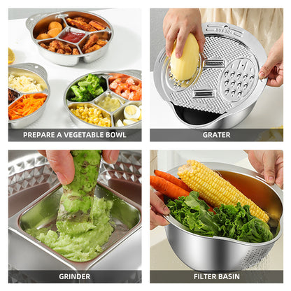 3 in 1 Multi-Functional Rice Washer Strainer Bowl