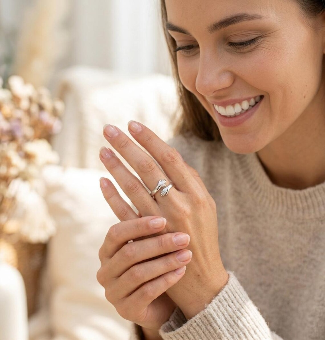 Adjustable Dad & Daughter Hug Ring