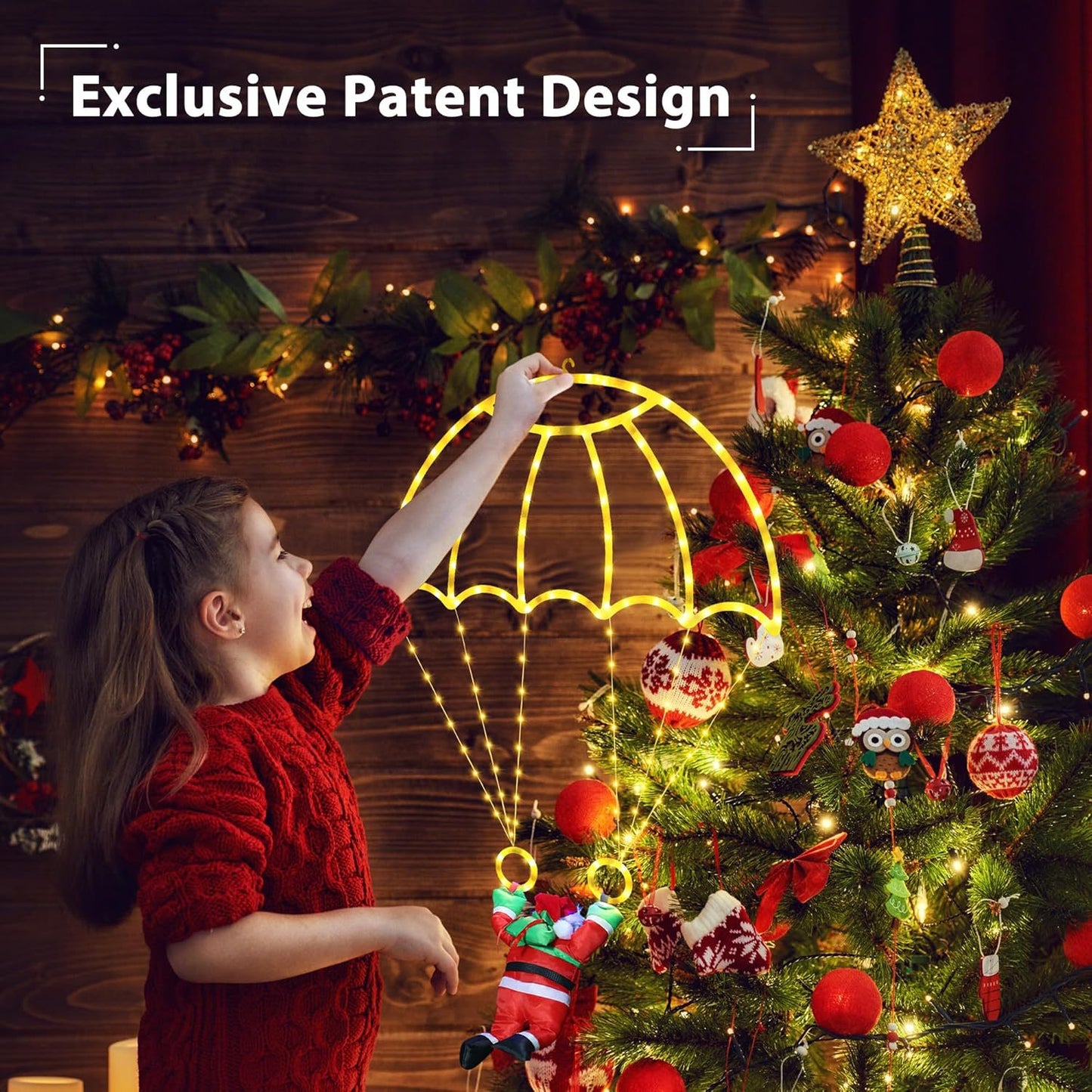 Christmas Parachute Lights with Santa Claus