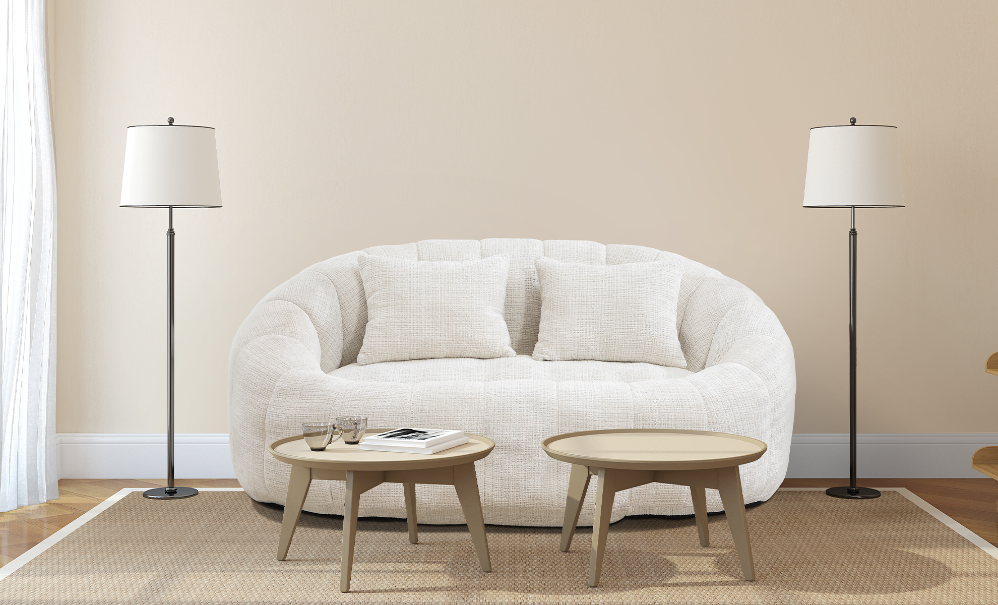 Small Twin Loveseat Bean Bag Sofa Chair