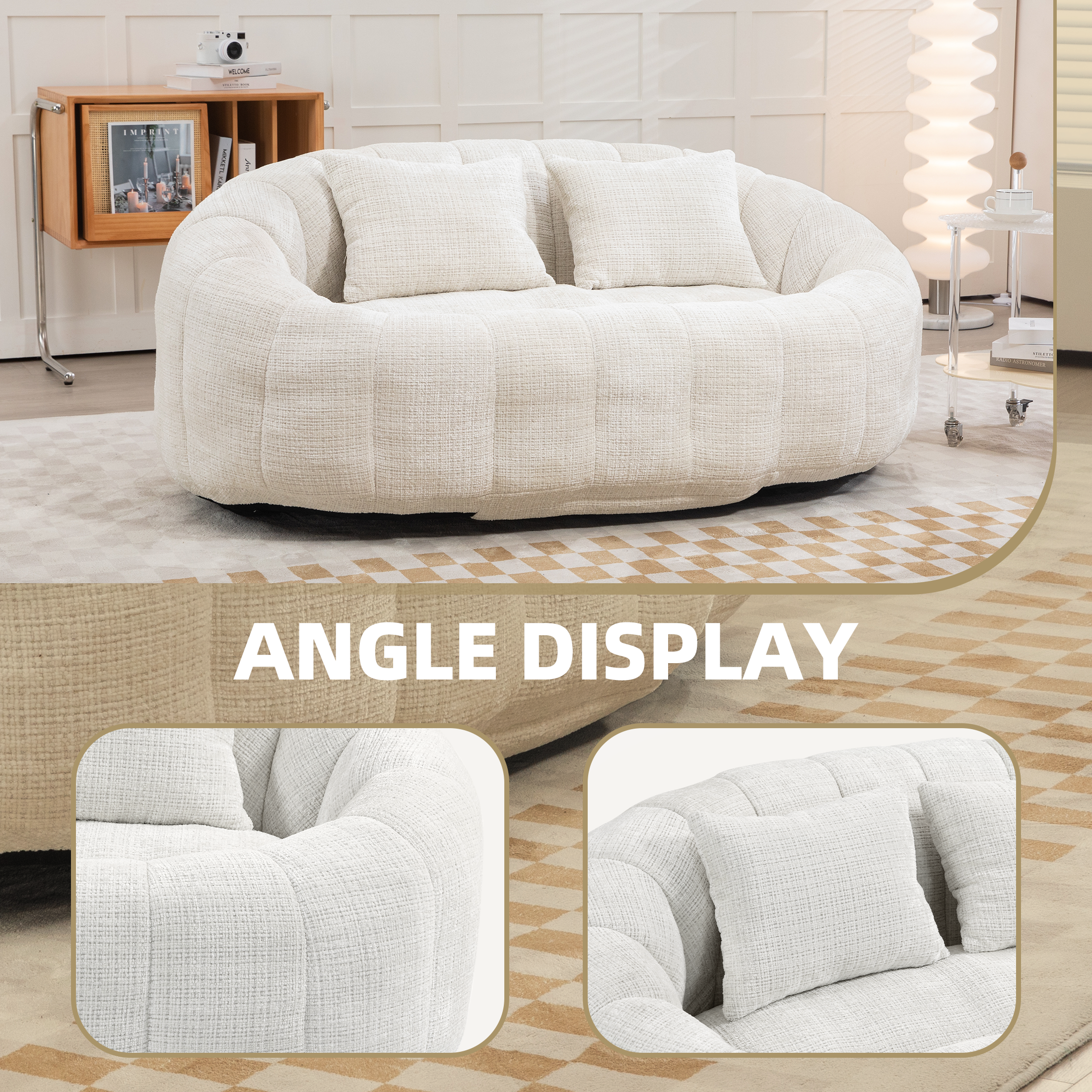 Small Twin Loveseat Bean Bag Sofa Chair