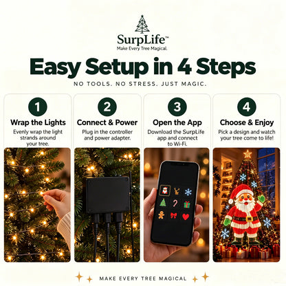 Smart Animated Christmas Tree Lights | Built-in Timer For Auto On/Off