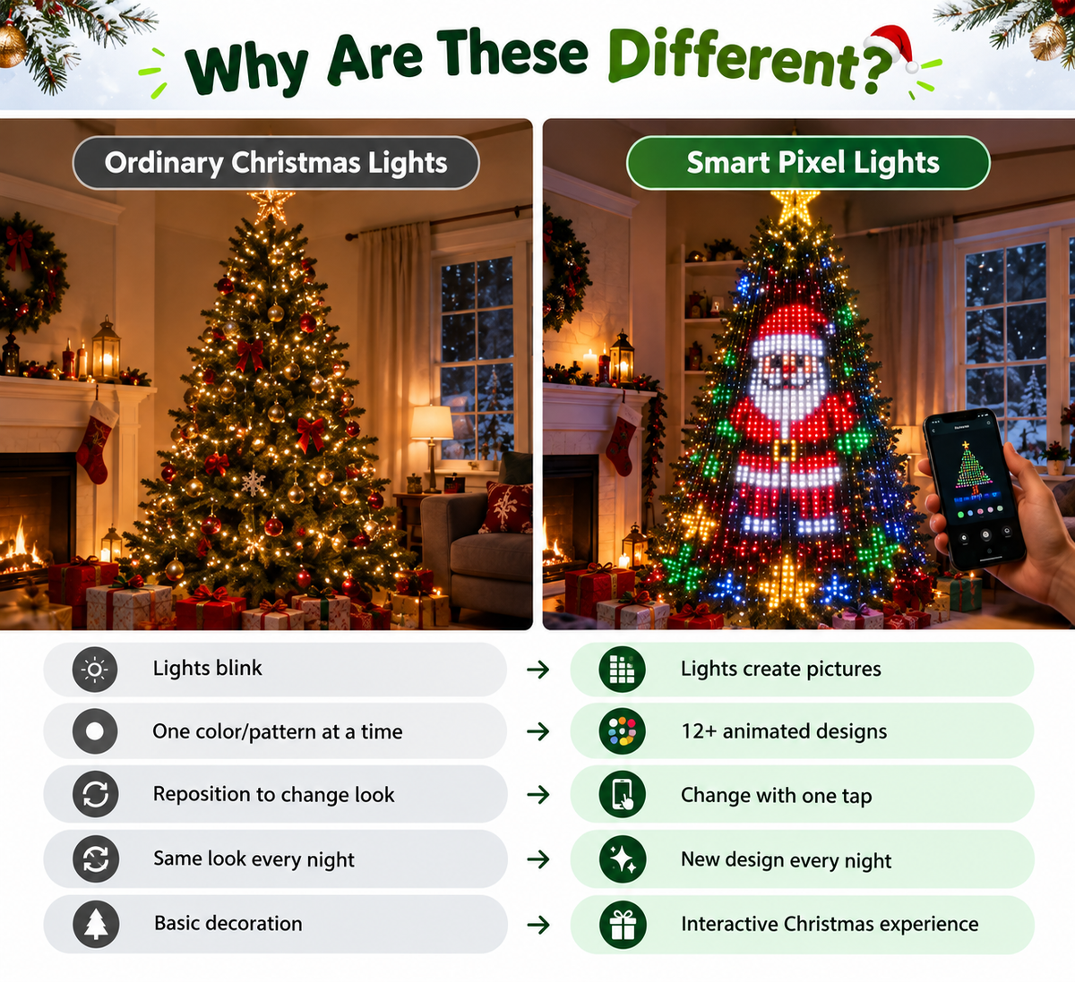 SurpLife™Smart Animated Christmas Tree Lights | Built-in Timer For Auto On/Off