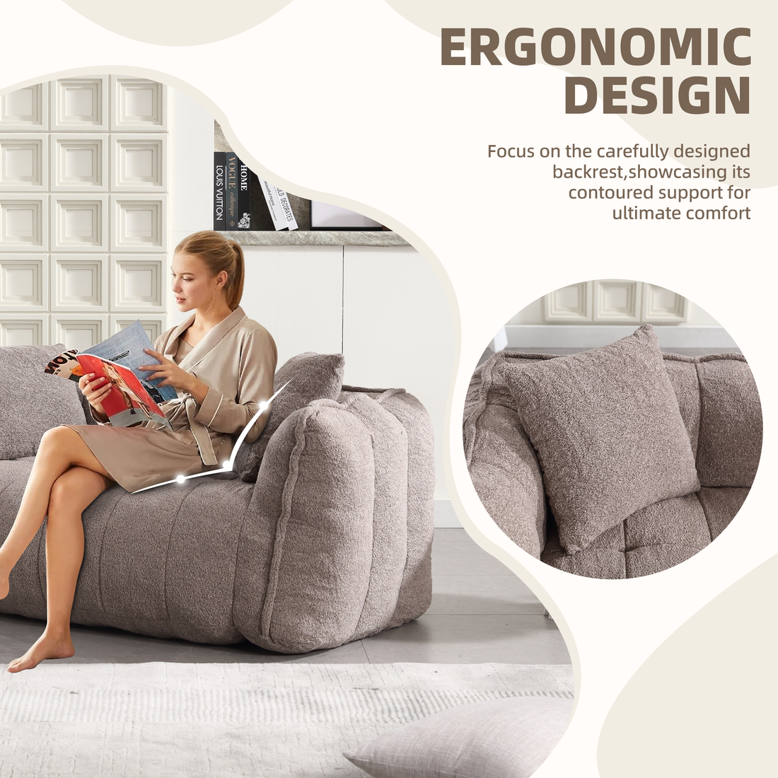 Square Lazy Sofa for Two