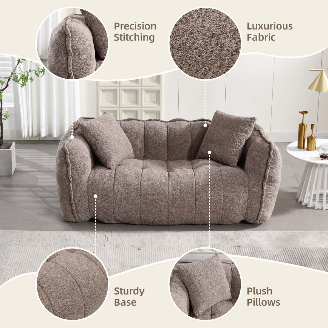 Square Lazy Sofa for Two
