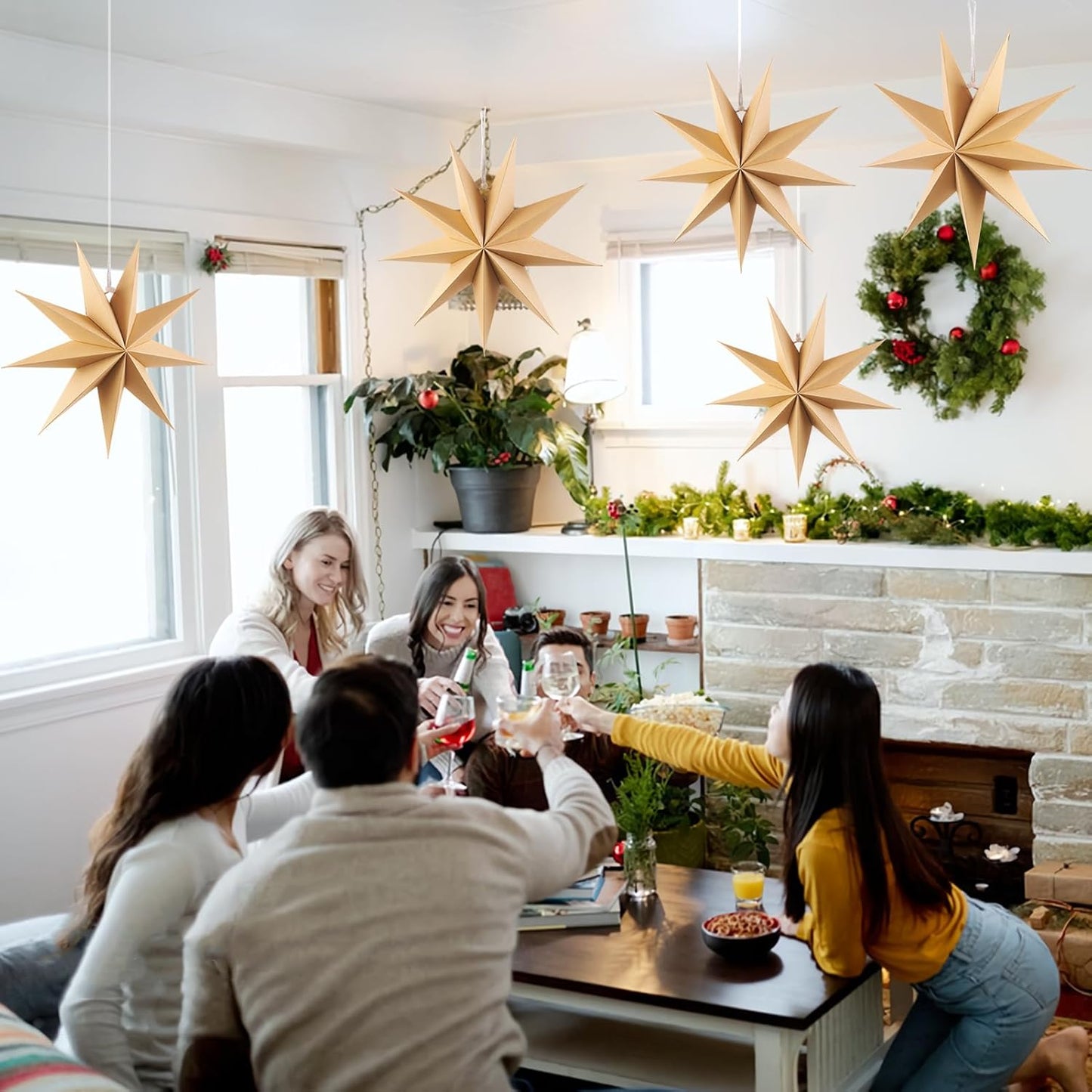 9-Pointed Paper Star Lanterns（12in）