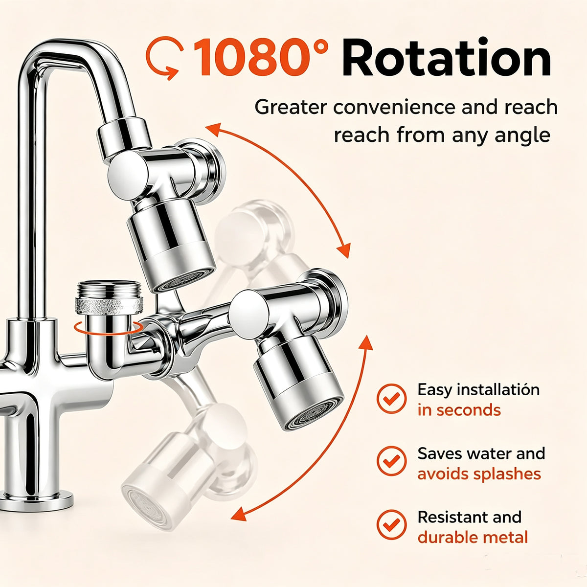 1080° Degree Rotating Swivel Tap with Breaker Filter