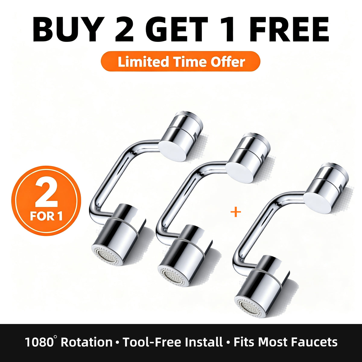 1080° Rotating Faucet Extender with 2 Spray Modes