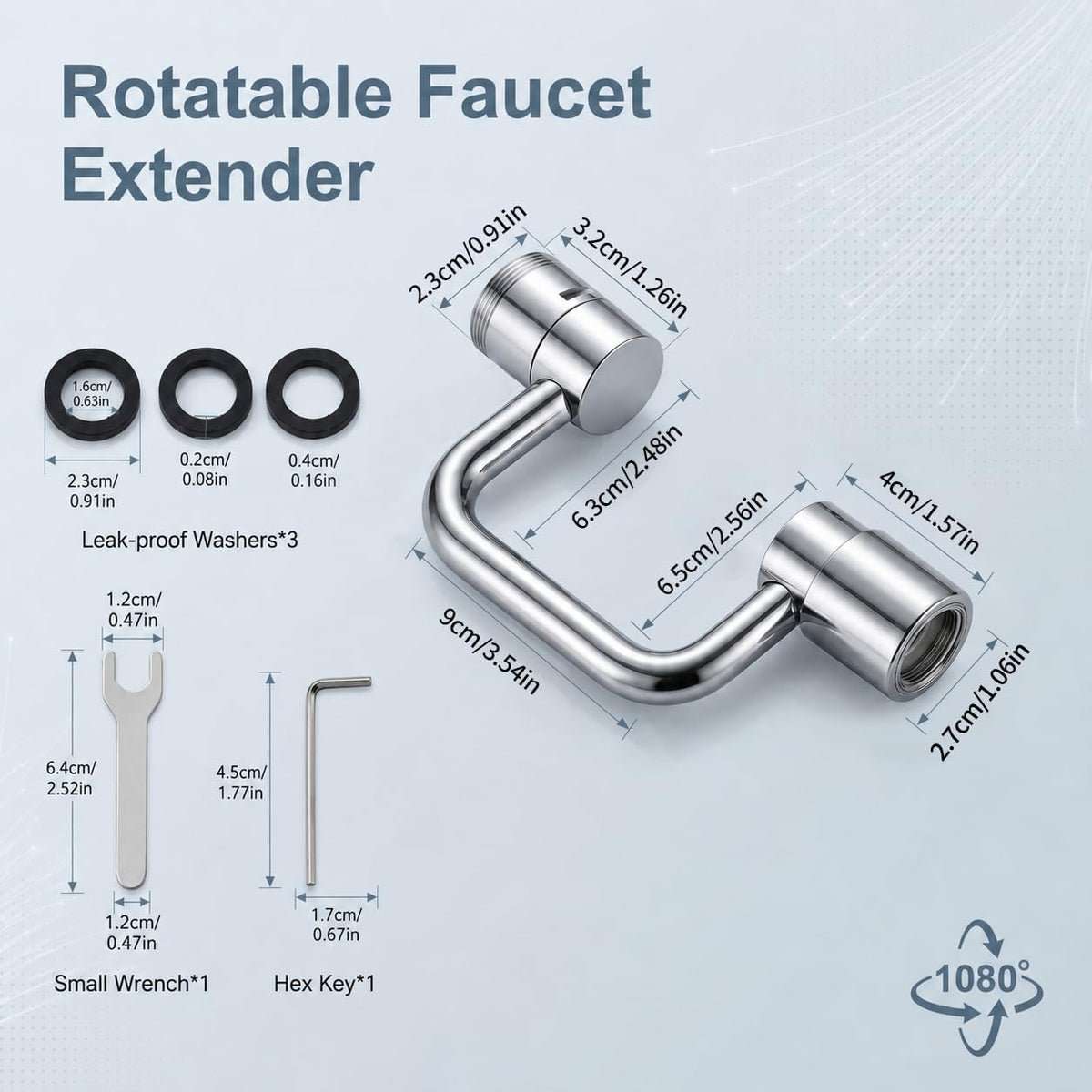1080° Rotating Faucet Extender with 2 Spray Modes