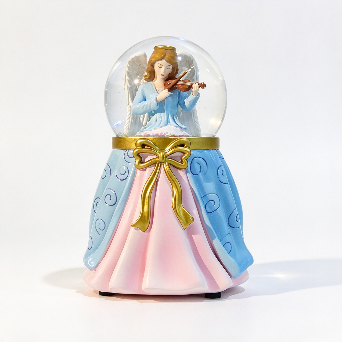 Violin Angel Snow Globe Figurine