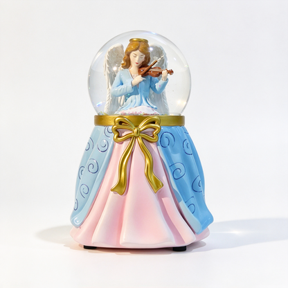 Violin Angel Snow Globe Figurine