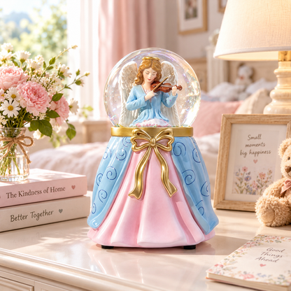 Violin Angel Snow Globe Figurine