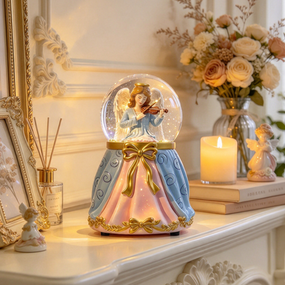 Violin Angel Snow Globe Figurine
