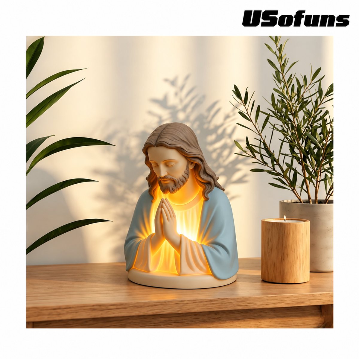 Handmade Jesus Prayer Night Light