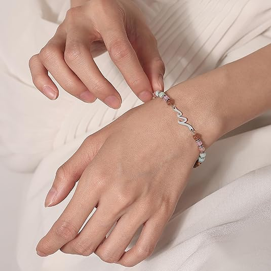Dainty Gemstone Wave Bracelet