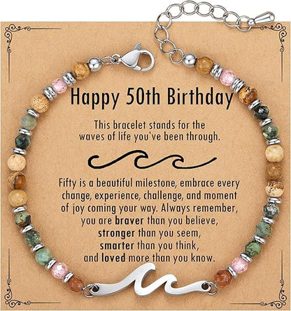Dainty Gemstone Wave Bracelet