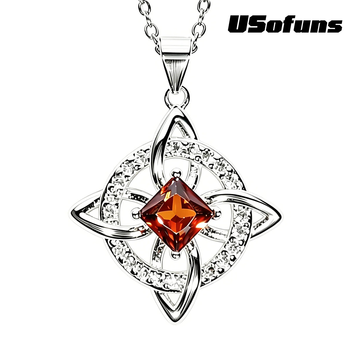 Mystical Birthstone Witches Knot Necklace