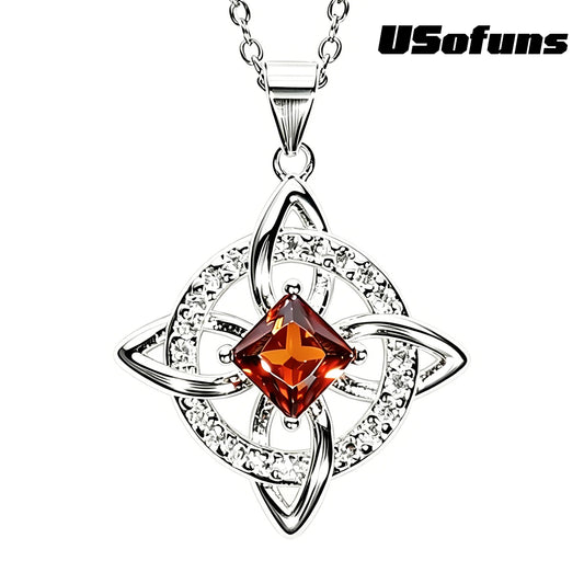 Mystical Birthstone Witches Knot Necklace