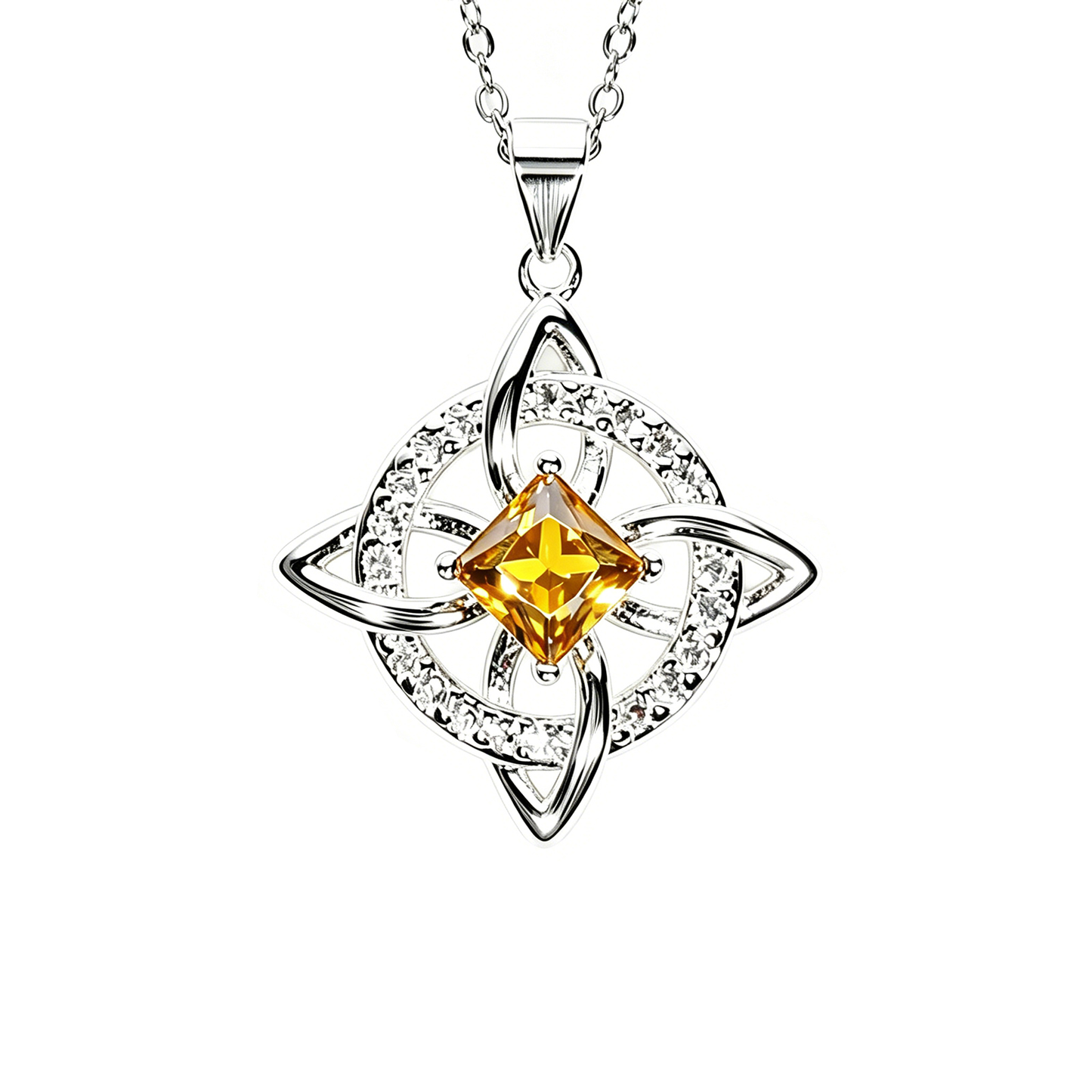 Mystical Birthstone Witches Knot Necklace
