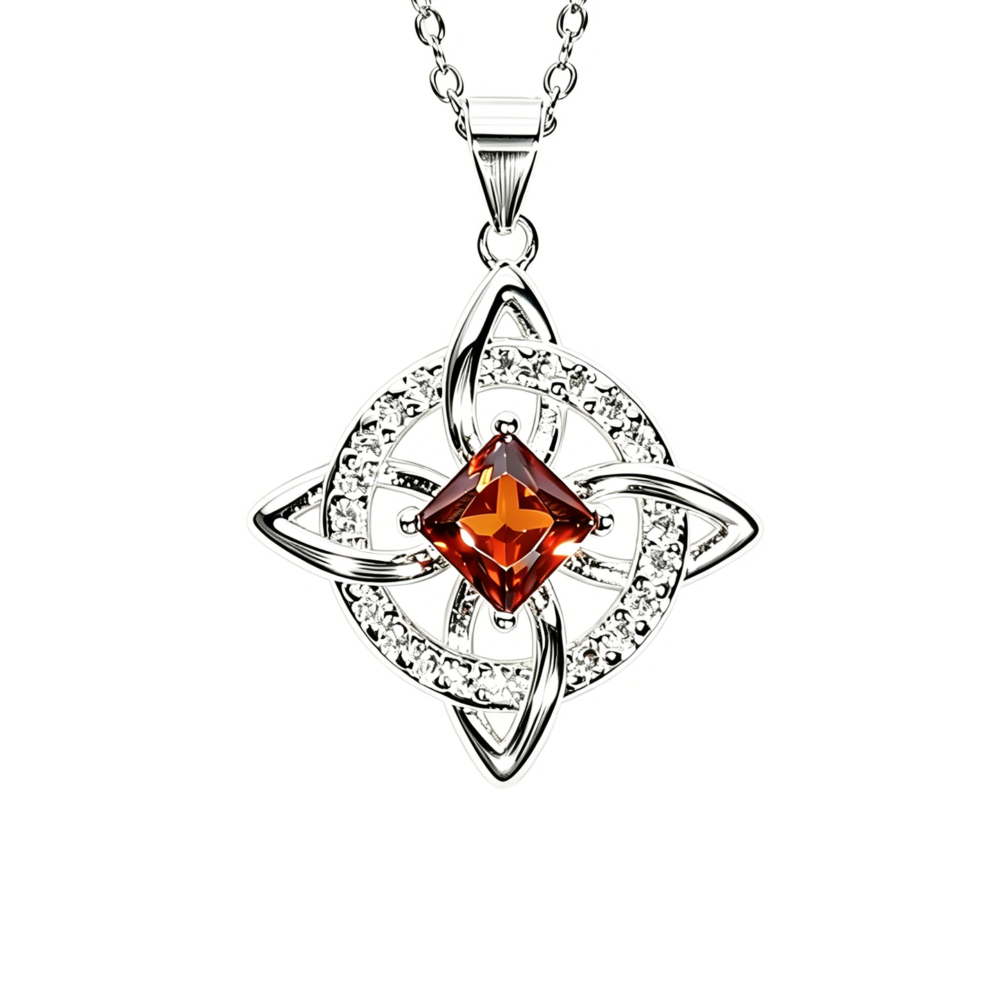 Mystical Birthstone Witches Knot Necklace