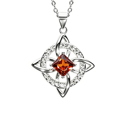 Mystical Birthstone Witches Knot Necklace