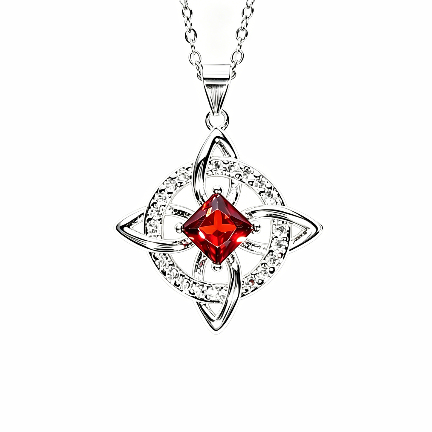 Mystical Birthstone Witches Knot Necklace