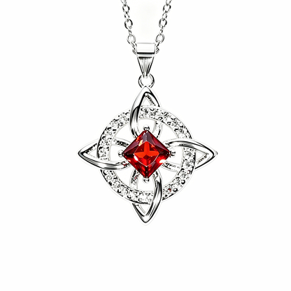 Mystical Birthstone Witches Knot Necklace