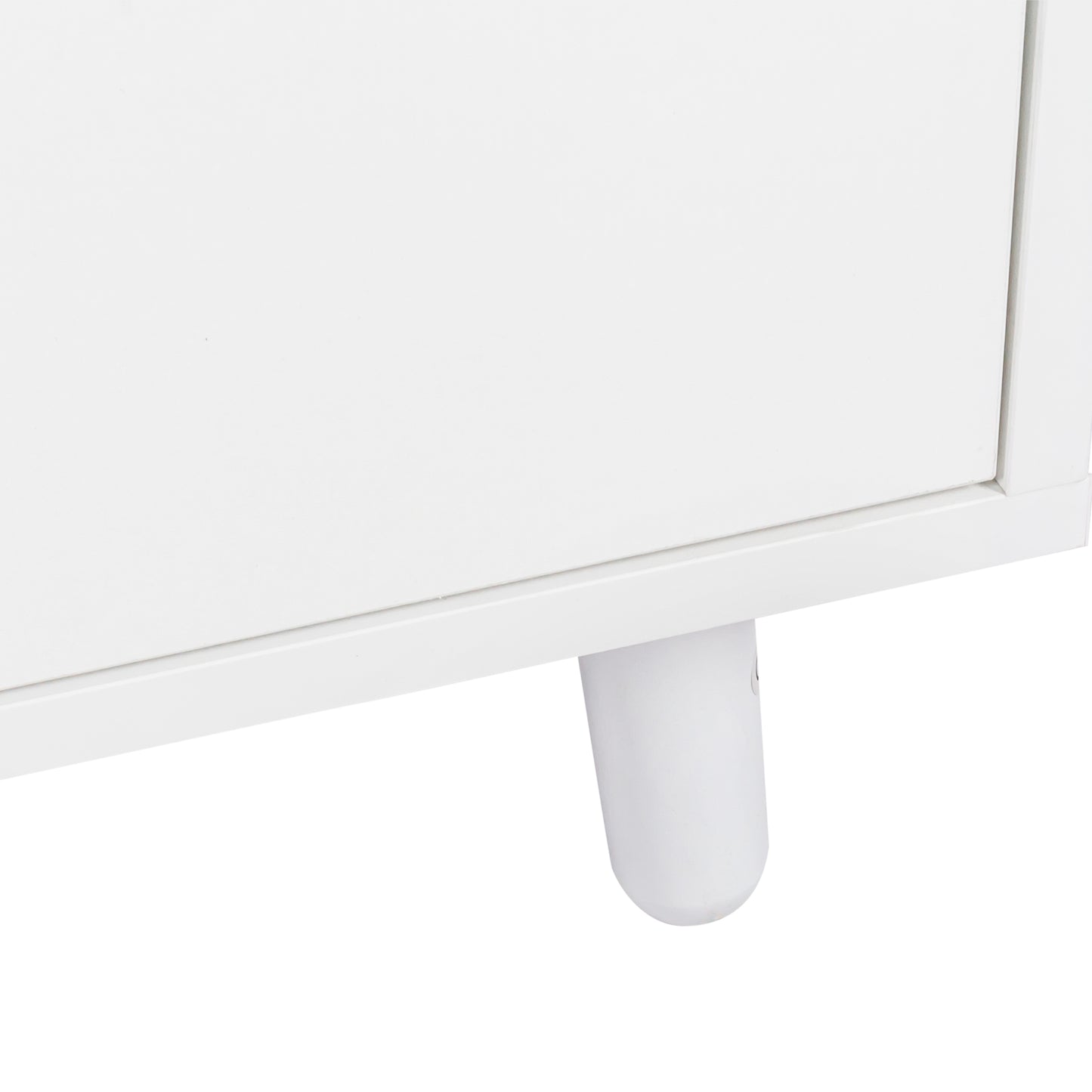 Three-layer White Pantry Cabinet with Drawers
