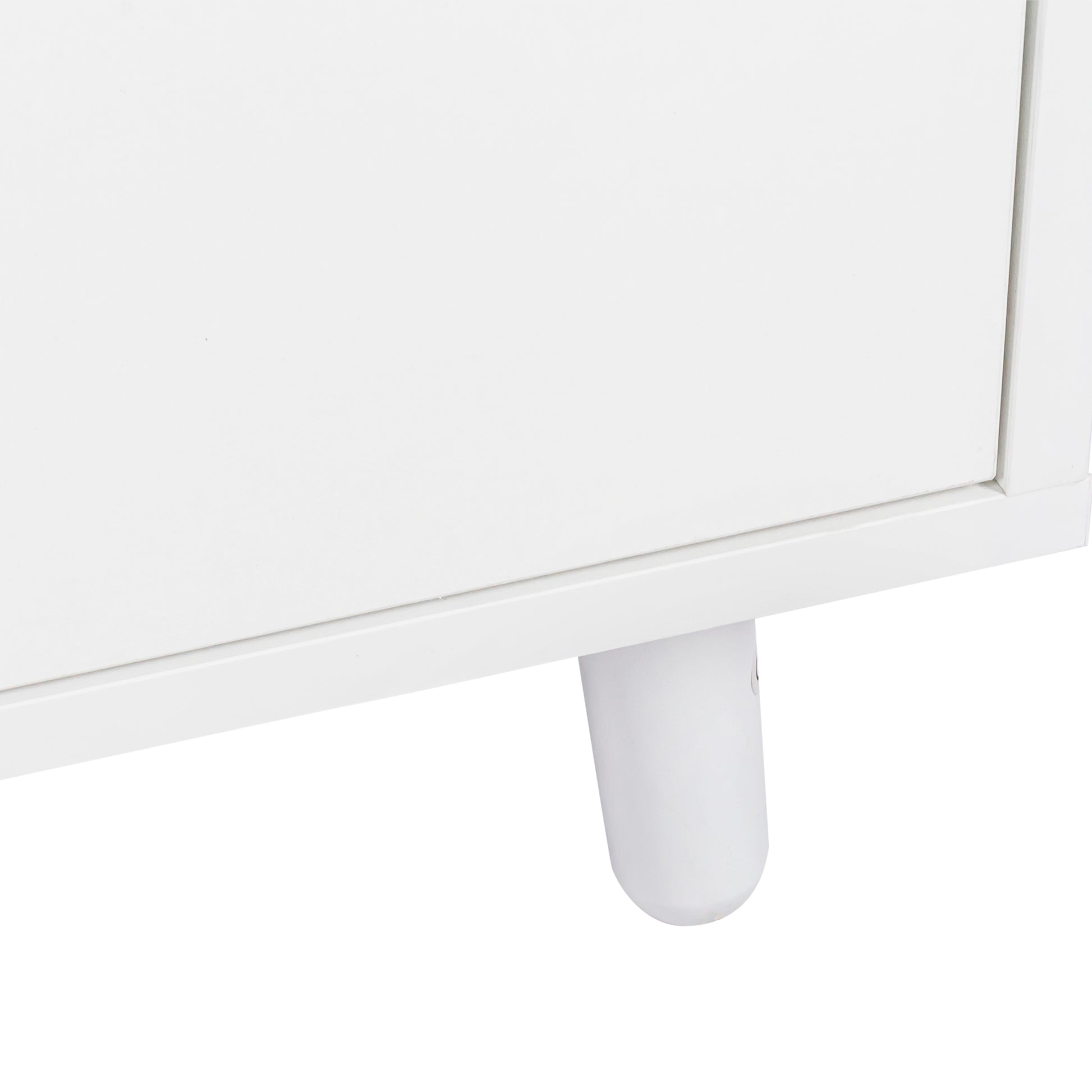 Three-layer White Pantry Cabinet with Drawers