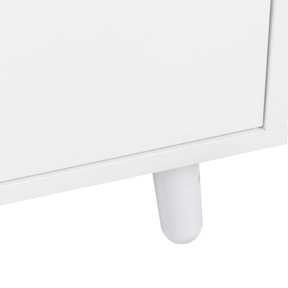Three-layer White Pantry Cabinet with Drawers