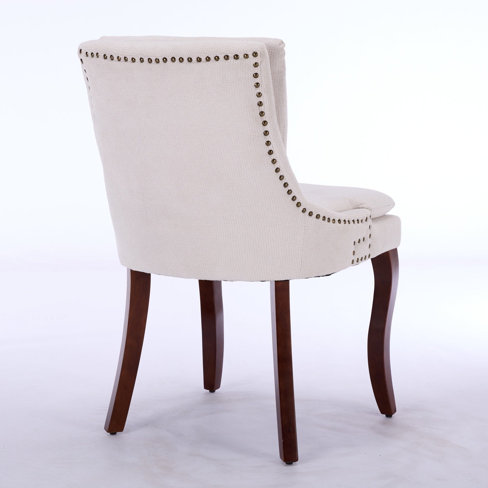 Upholstered Beige Dining Chairs Set of 2
