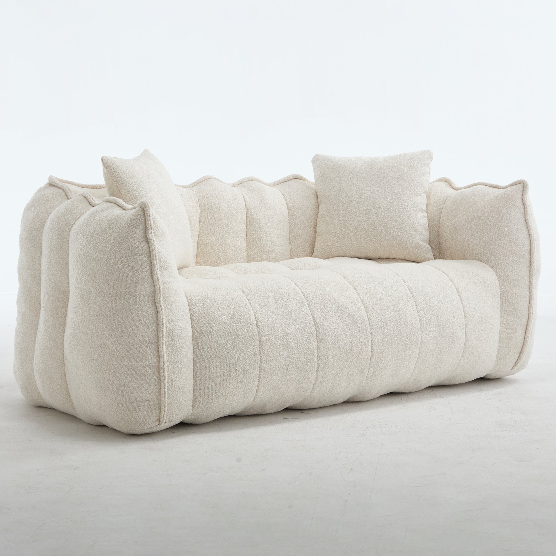 Soft beanbag chair with high resilience foam core for two people. The comfortable square recliner sofa is ideal for family members and friends engaged in games, reading, watching TV