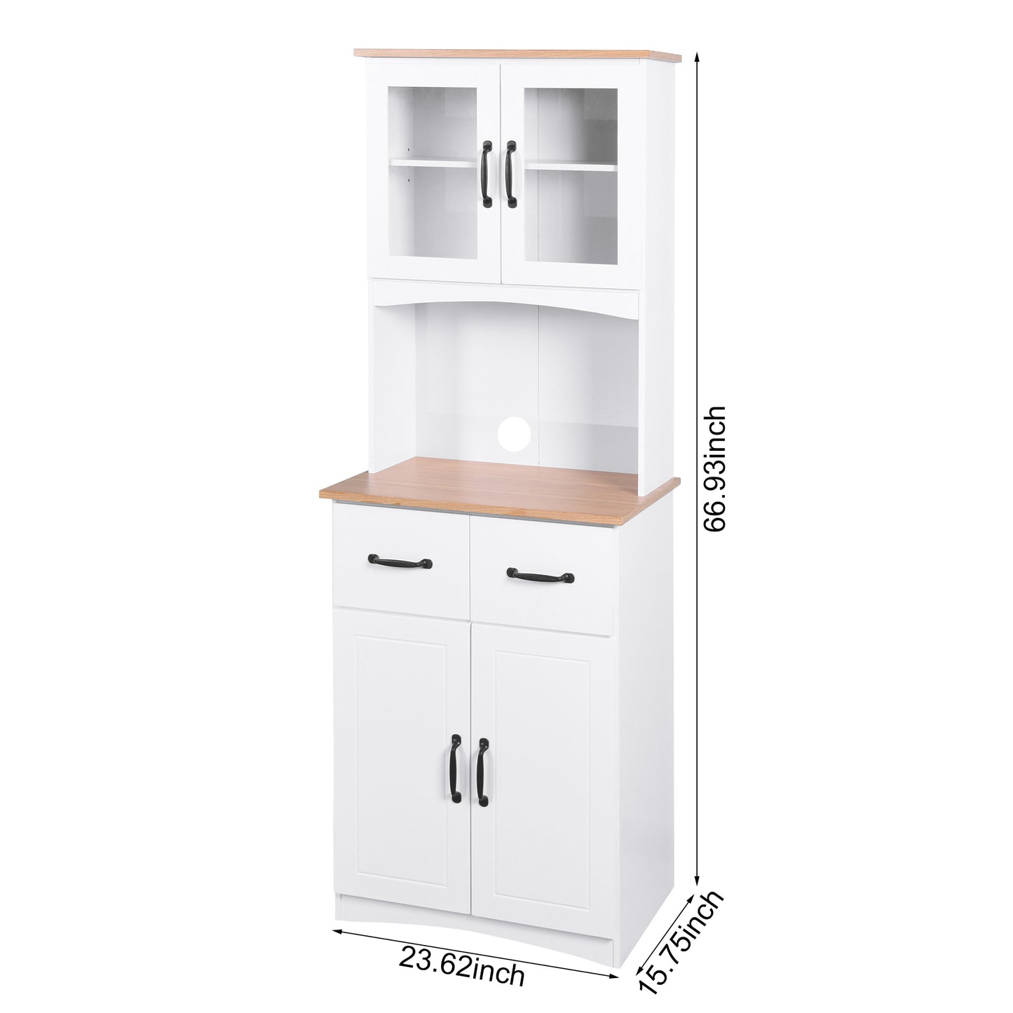 Double Layer White Kitchen Cabinet with Drawer