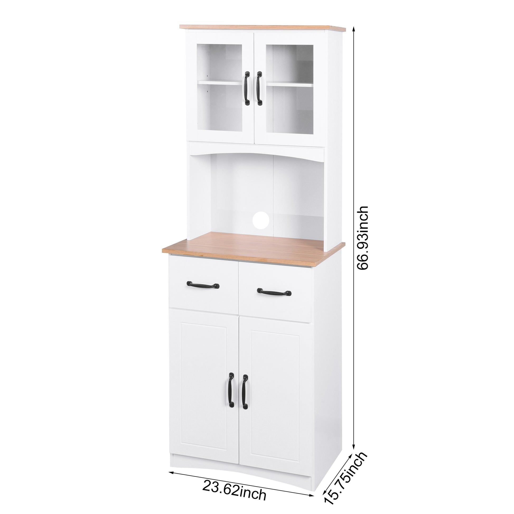 Double Layer White Kitchen Cabinet with Drawer