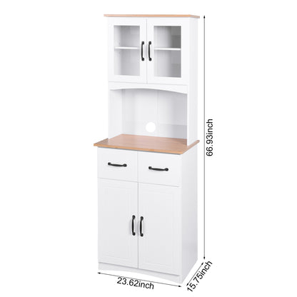 Double Layer White Kitchen Cabinet with Drawer