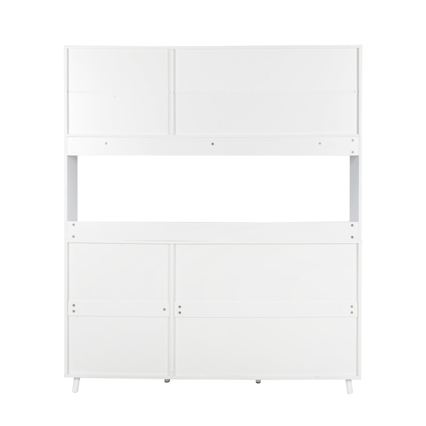 Three-layer White Pantry Cabinet with Drawers