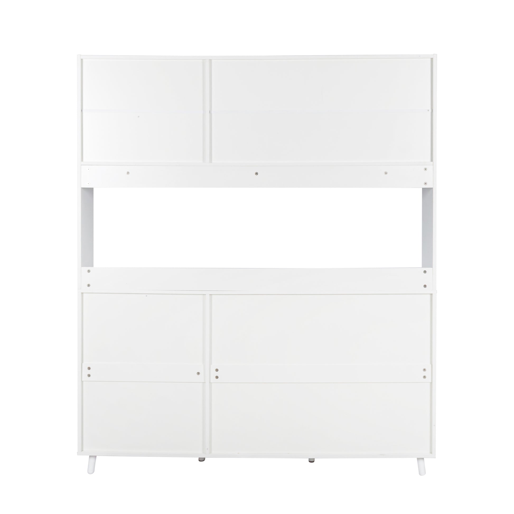Three-layer White Pantry Cabinet with Drawers