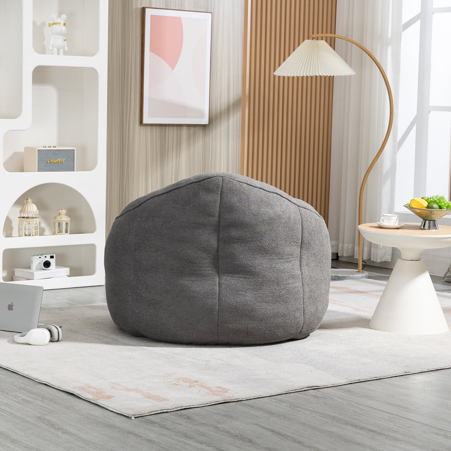 Bedding Bean Bag Sofa Chair High Pressure Foam Bean Bag Chair Adult Material with Padded Foam Padding Compressed Bean Bag With Footrest - Usofuns