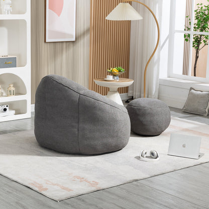 Bedding Bean Bag Sofa Chair High Pressure Foam Bean Bag Chair Adult Material with Padded Foam Padding Compressed Bean Bag With Footrest - Usofuns