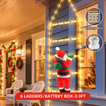 Christmas Santa Climbing Stairs Light