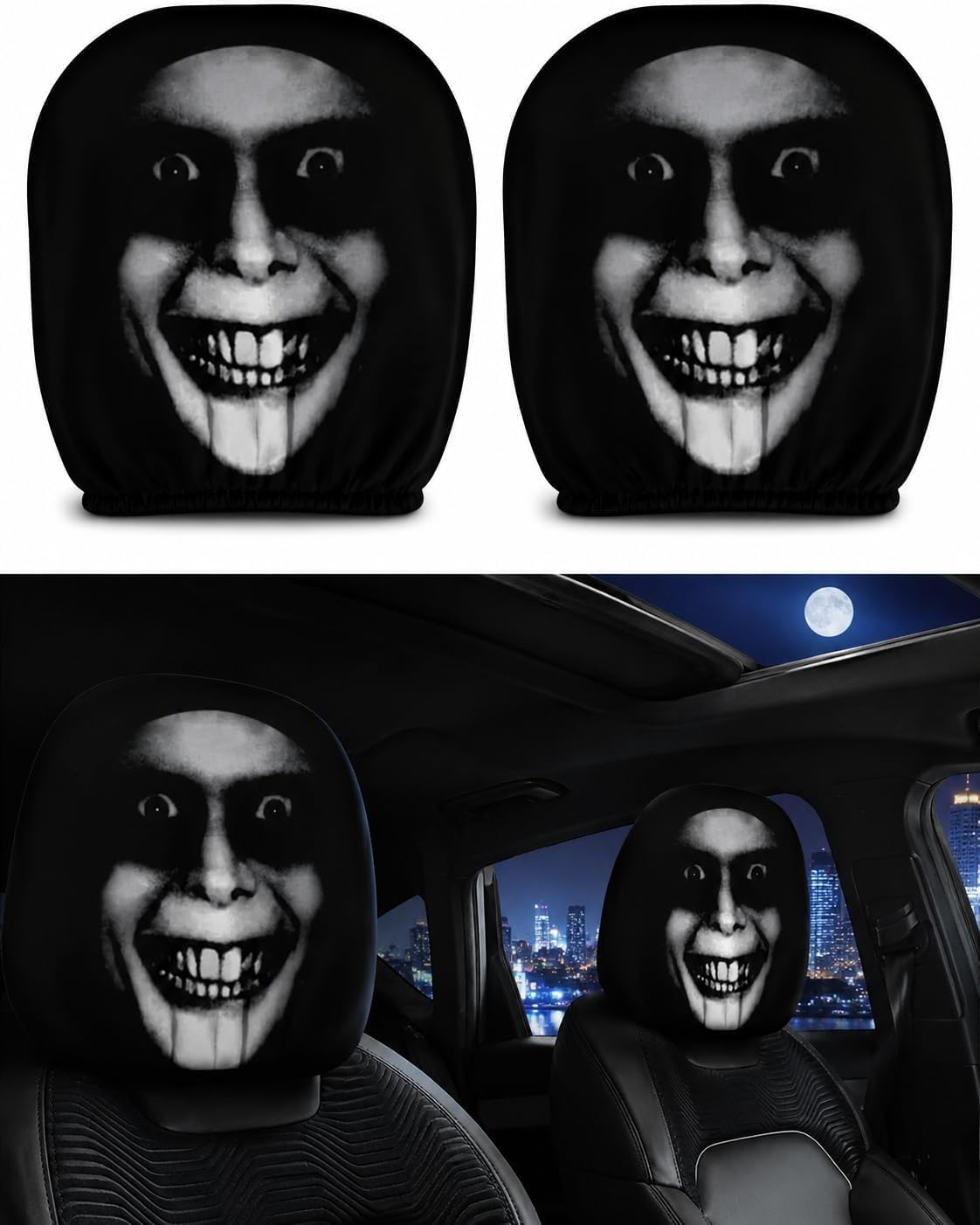Funny Halloween Car Headrest Covers  (2-Pack)