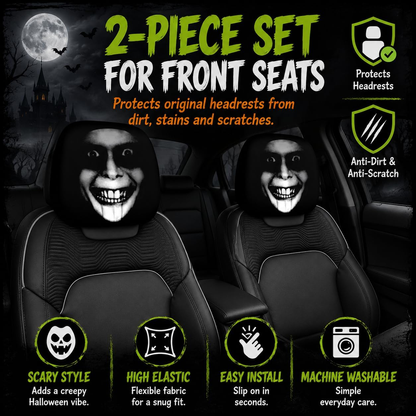Funny Halloween Car Headrest Covers  (2-Pack)